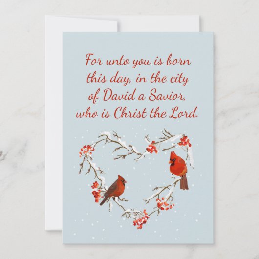 Lucas 2:11 Schrift voor Kerstmis Bijbelvers Kaart (Voorkant)