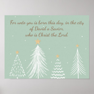 Lucas 2:11 Schrift voor Kerstmis Bijbelvers Post Poster