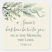 Lucas 2:11 Schriftgedeelte Aangepaste moderne denn Vierkante Sticker (Voorkant)