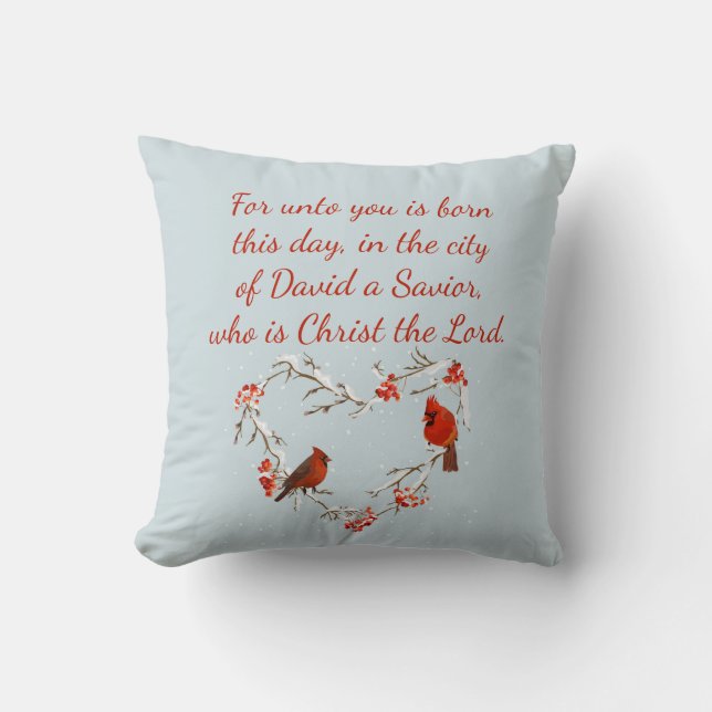 Lucas 2:11 Schriftuur Kerstmis Bijbelvers    Kussen (Voorkant)