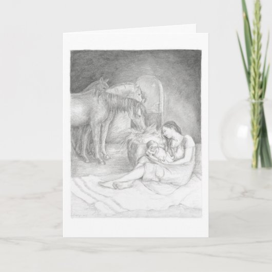 Lucas 2:7 - kerstkaart van Maria & Jezus Kaart (Voorkant)