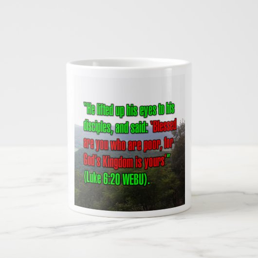 Lucas 6:20 WEBU Mug Grote Koffiekop (Voorkant)