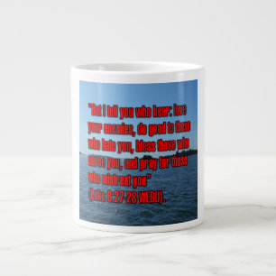 Lucas 6:27-28 WEBU Mug Grote Koffiekop