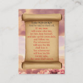 Lucas 9:23-24 KJV Kaarten - Clean Old Rugged Cross Visitekaartje (Achterkant)