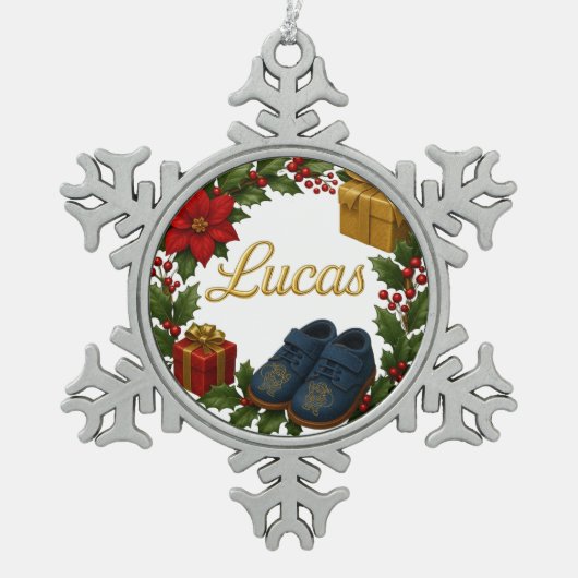 Lucas Baby’s First Christmas Snowflake Ornament (Voorkant)
