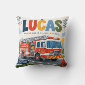 Lucas brandweerauto kinderkussensloop kussen (Achterkant)