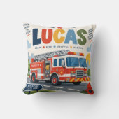 Lucas brandweerauto kinderkussensloop kussen (Voorkant)