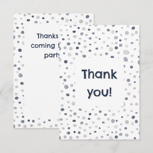 Lucas Confetti Waterverf Stippen Dank u kaart (Voorkant / Achterkant)