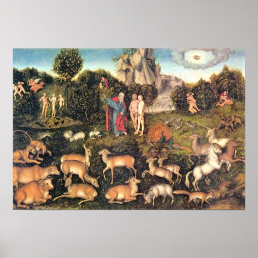 Lucas Cranach the Elder - Paradise Poster (Voorkant)