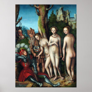 Lucas Cranach the Ouder The Arrest van Parijs Poster