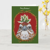 Lucas de zanglijster kerstkaart kaart (Gele Bloem)