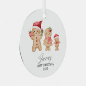 Lucas' eerste kerstfeest metalen ornament (Voorkant Rechts)