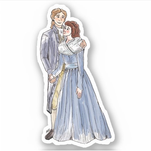 Lucas en Julia Custom-Cut Vinyl Sticker (Voorkant)