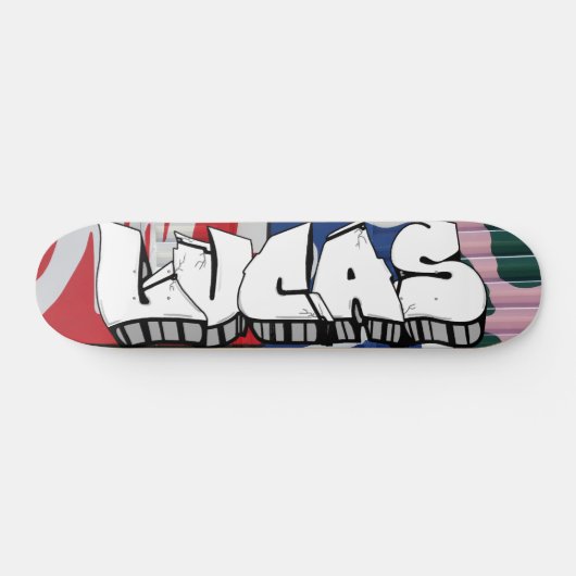 Lucas Graffiti Custom Personalized Cool Skateboard (Horizontaal)