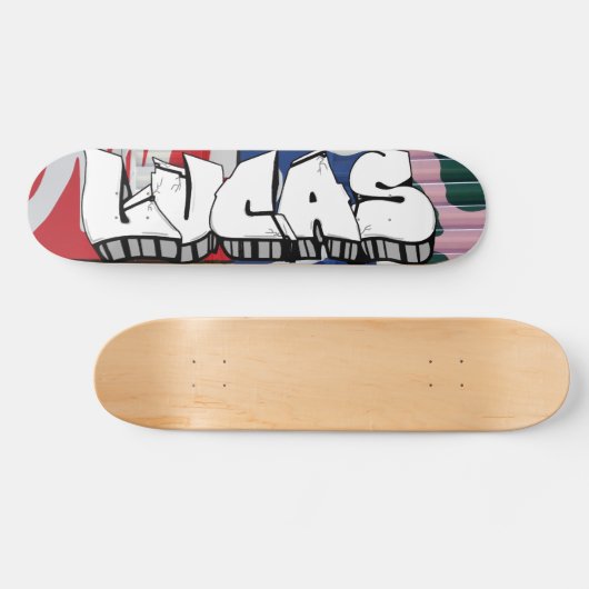 Lucas Graffiti Custom Personalized Cool Skateboard (Horizontaal)
