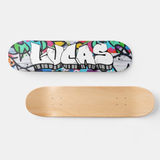Lucas Graffiti Custom Personalized Cool Skateboard (Horizontaal)