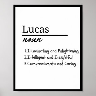 Lucas, jongen gepersonaliseerde naam definitie poster