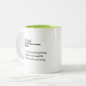 Lucas, jongen gepersonaliseerde naam definitie tweekleurige koffiemok (Voorkant links)