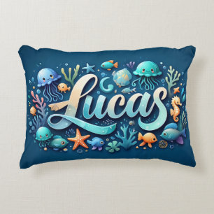 Lucas Naam Ocean Theme Decoratief Zee Leven Accent Kussen