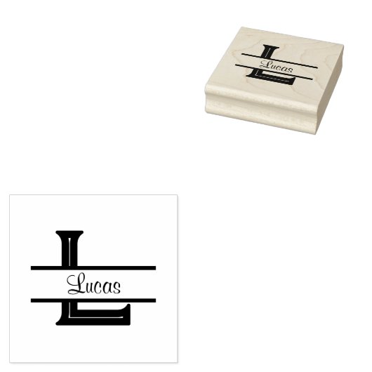 Lucas Name Stamp & Monogram Stamp Rubberstempel (Gestempeld)