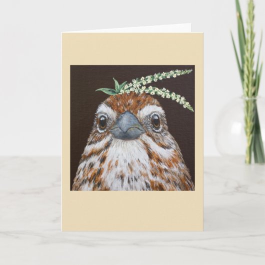 Lucas the song sparrow card kaart (Voorkant)
