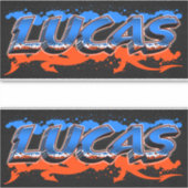 Lucas Vorname Name Graffiti Aufkleber Sticker (Voorkant)