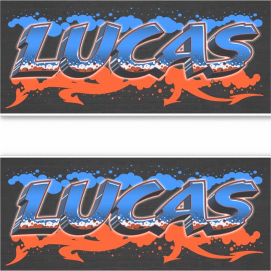 Lucas Vorname Name Graffiti Aufkleber Sticker (Voorkant)