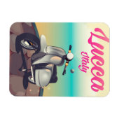 Lucca Italië scooter reisposter print. Magneet (Horizontaal)