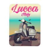 Lucca Italië scooter reisposter print. Magneet (Verticaal)