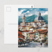 Lucca Italië Straat Waterverf Schilderij Briefkaart (Voorkant / Achterkant)