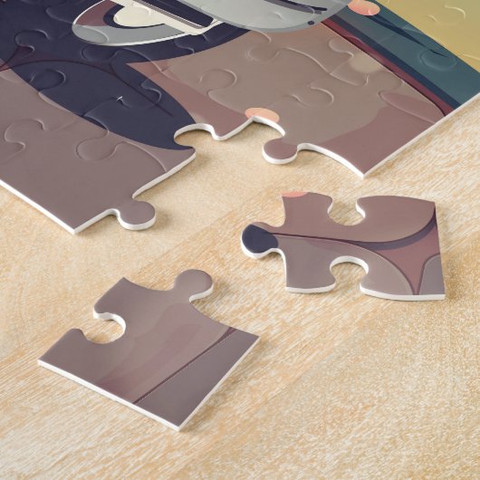 Lucca Italy Scooter reisposter print. Legpuzzel (Zijkant)