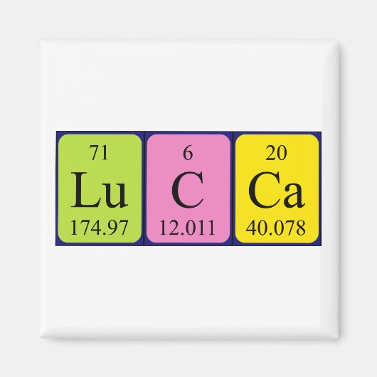 Lucca periodieke table name magnet (Voorkant)