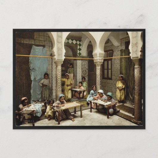 Luce Ben Aben, School of Arab Embroidery, Algiers, Briefkaart (Voorkant)