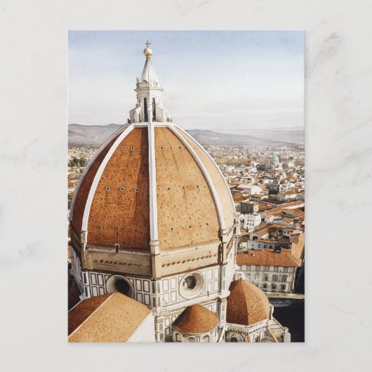 "Luce di Firenze" De Duomo Italië-Waterverf Briefkaart (Voorkant)