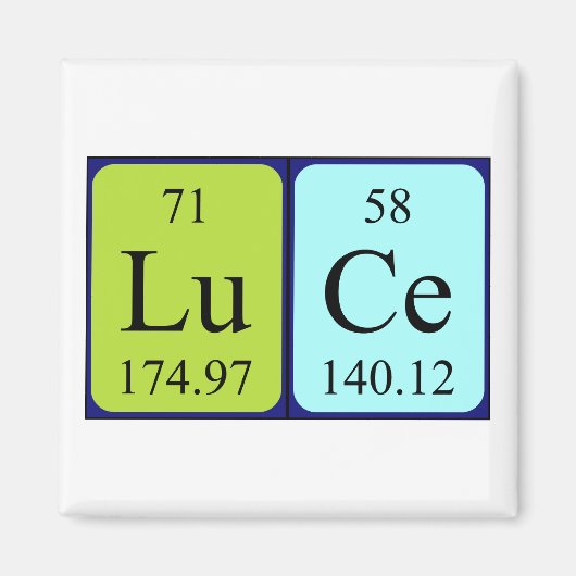 Luce periodieke table name magnet (Voorkant)