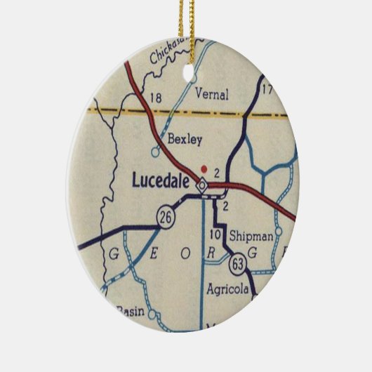 Lucedale MS kaart Keramisch Ornament (Rechts)