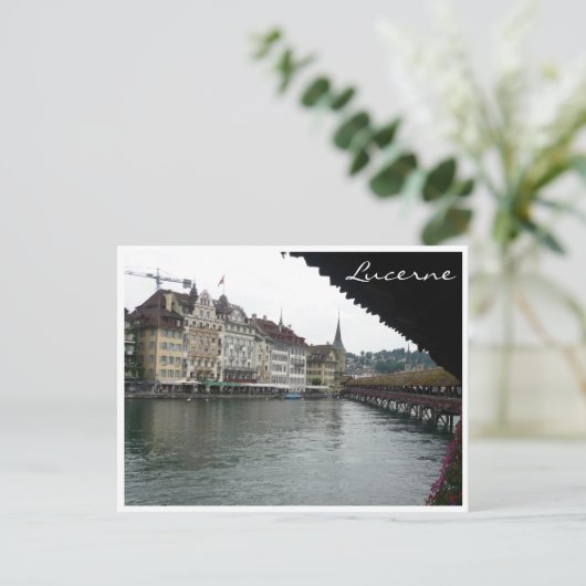 lucerne bridge uitzicht briefkaart (Staand voorkant)