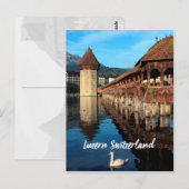Lucerne Chapel-brug in Zwitserland Briefkaart (Voorkant / Achterkant)