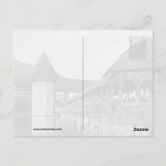 Lucerne Chapel-brug in Zwitserland Briefkaart (Achterkant)