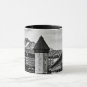 Lucerne city chapel bridge black/white photo mug mok (Midden)