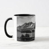 Lucerne city chapel bridge black/white photo mug mok (Links)