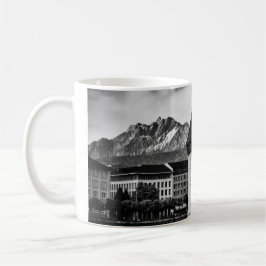 Lucerne city chapel bridge black/white photo mug mok
