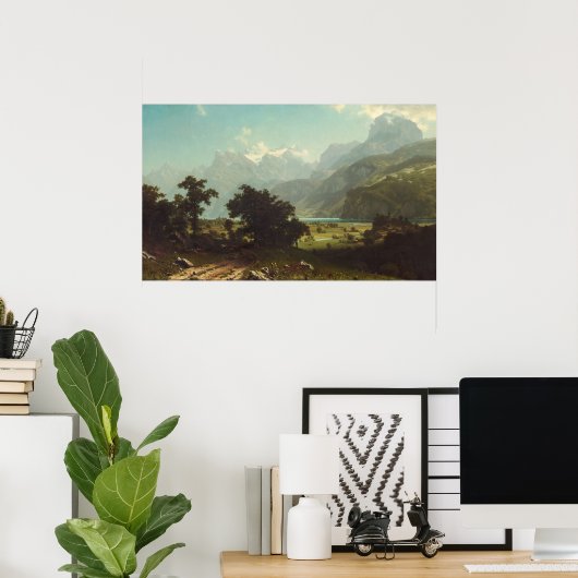 Lucerne-meer - Albert Bierstadt Fine Art Poster (Thuiskantoor)