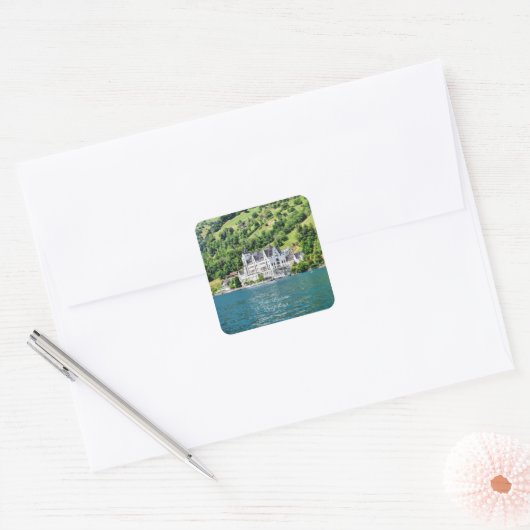Lucerne-meer, Zwitserland Vierkante Sticker (Envelop)
