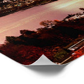 Lucerne Zwitserland en de maan over Mount Pilatus Poster (Hoek)