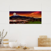 Lucerne Zwitserland en de maan over Mount Pilatus Poster (Keuken)
