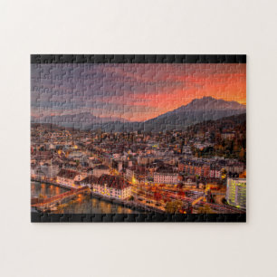 Lucerne Zwitserland HDR Fine Art Puzzle Legpuzzel