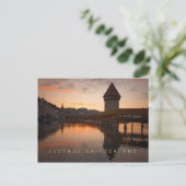 Lucerne Zwitserland vroeg in de ochtend Briefkaart (Staand voorkant)