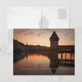 Lucerne Zwitserland vroeg in de ochtend Briefkaart (Voorkant / Achterkant)