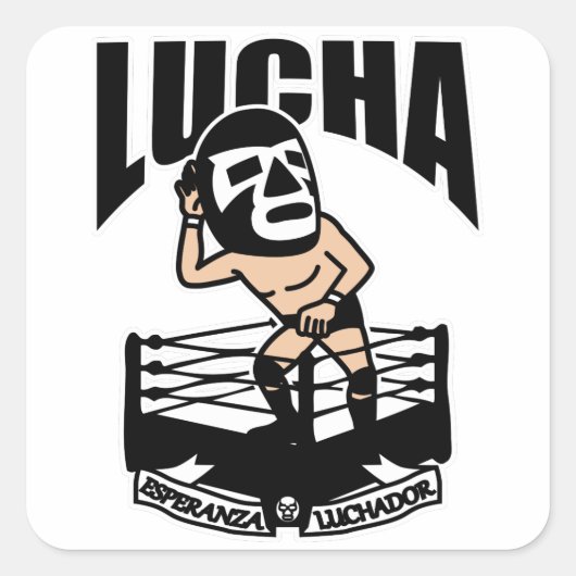 LUCHA#67 VIERKANTE STICKER (Voorkant)